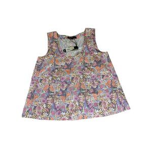 NWT Tibi Women's Print Scoop Neck Colorful Casual Blouse - 2